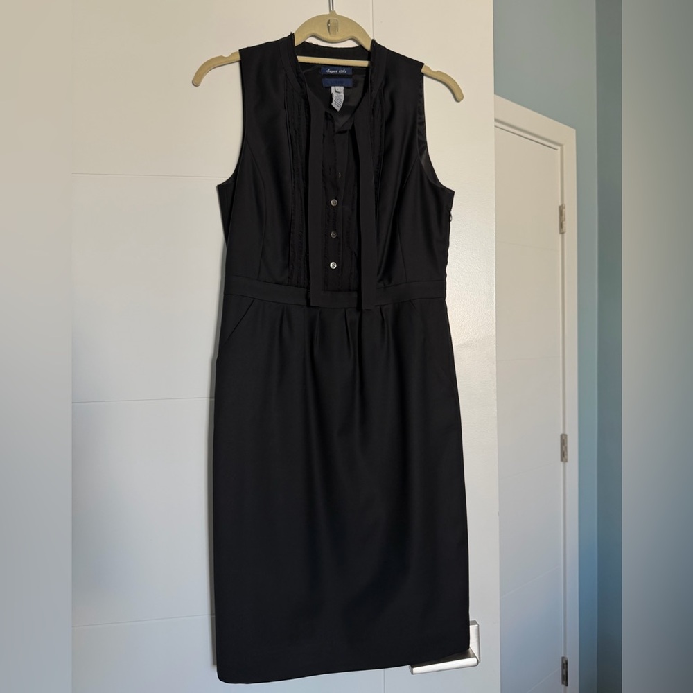 J. Crew black a-line Super 120s wool sleeveless dress